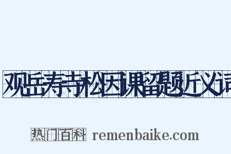 观岳寿寺松因课留题近义词是什么意思的图片